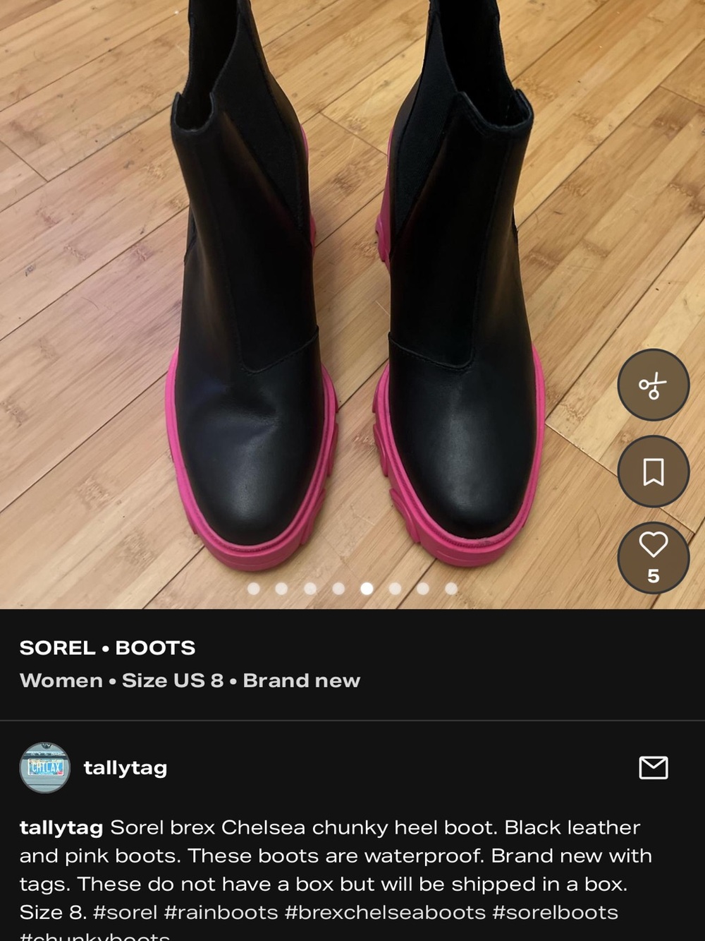 SOREL PINK Chelsea Platform Boot - Picture 3 of 3